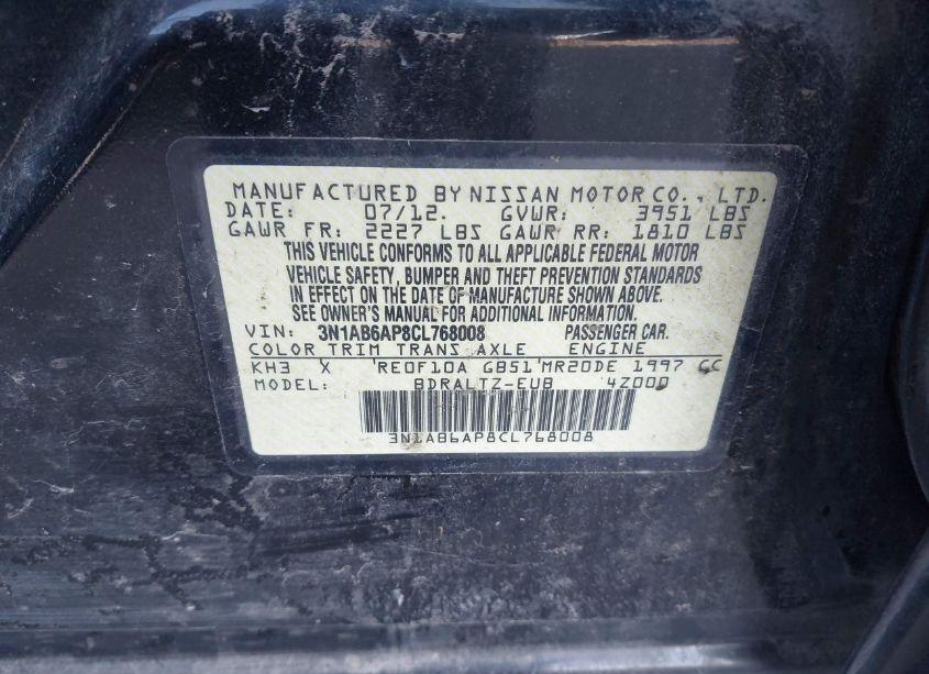 Photo 8 of 2012 Nissan Sentra 2.0 SR (VIN 3N1AB6AP8CL768008)