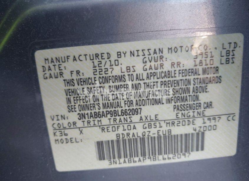 Photo 9 of 2011 Nissan Sentra 2.0 (VIN 3N1AB6AP9BL662097)