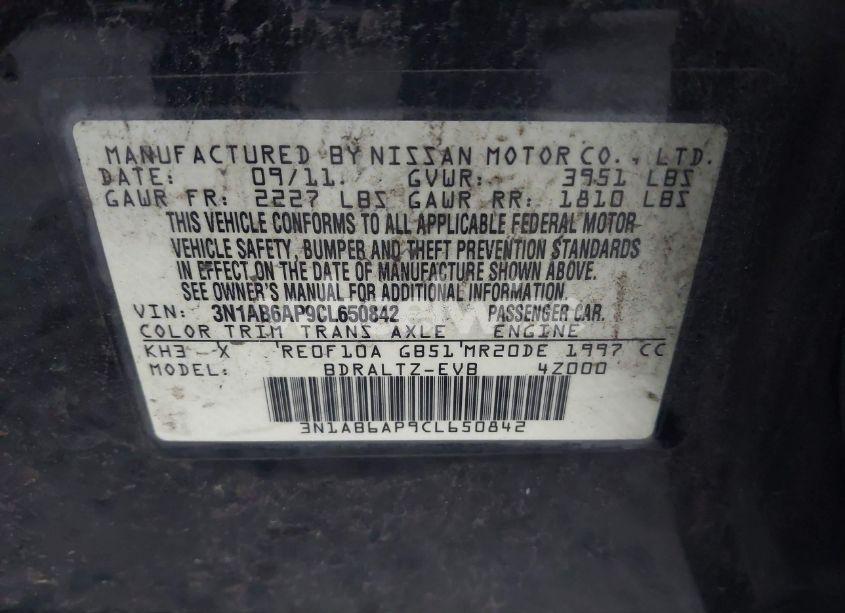 Photo 9 of 2012 Nissan Sentra 2.0 SR (VIN 3N1AB6AP9CL650842)