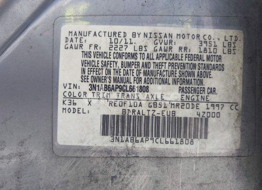 Photo 9 of 2012 Nissan Sentra 2.0 S (VIN 3N1AB6AP9CL661808)