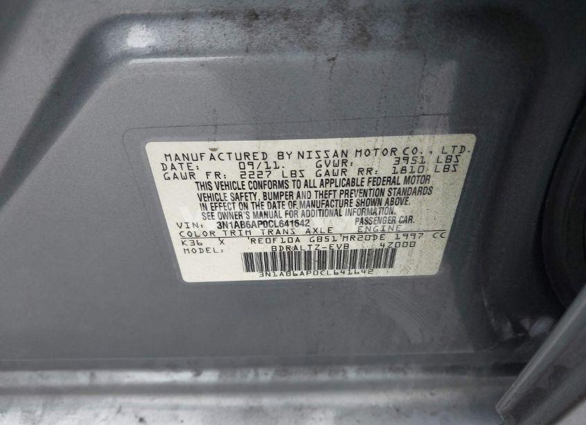 Photo 9 of 2012 Nissan Sentra 2.0 S (VIN 3N1AB6APOCL641642)