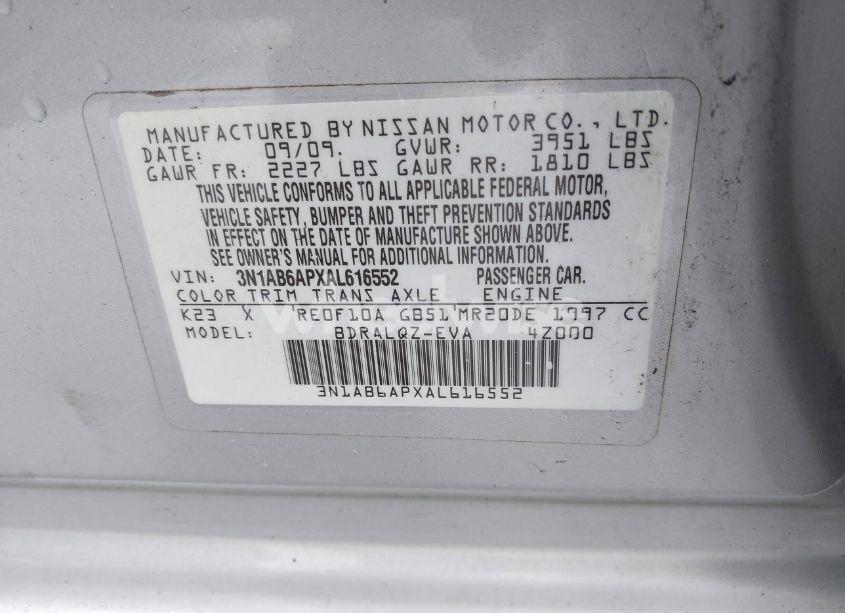 Photo 9 of 2010 Nissan Sentra 2.0 (VIN 3N1AB6APXAL616552)