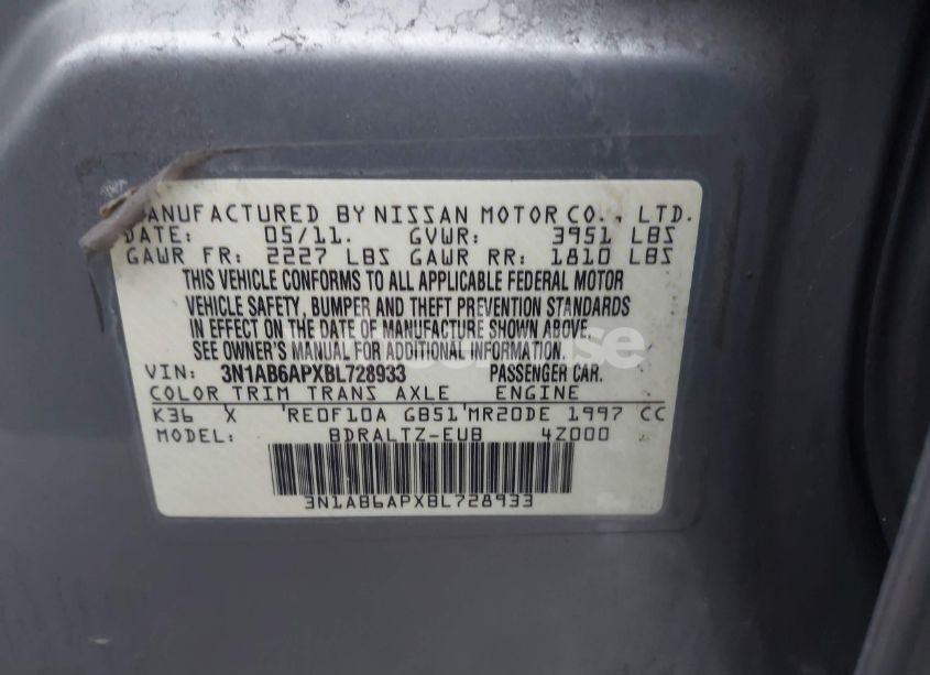 Photo 9 of 2011 Nissan Sentra 2.0S (VIN 3N1AB6APXBL728933)