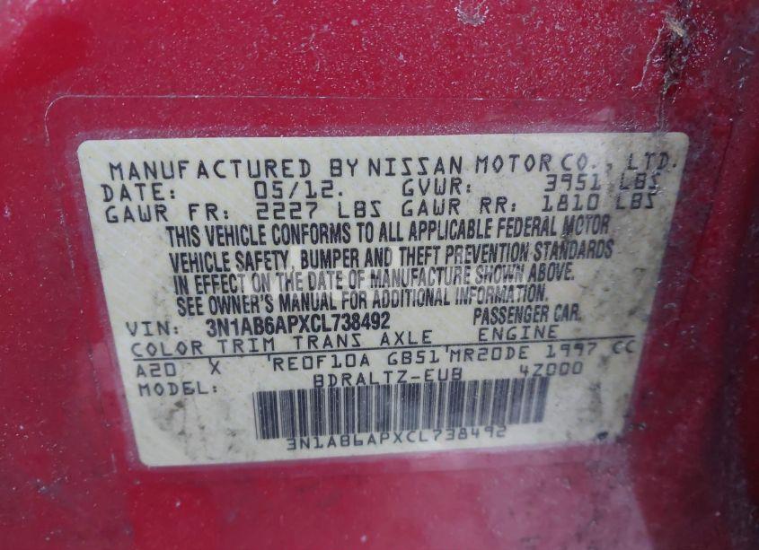 Photo 9 of 2012 Nissan Sentra 2.0 SR (VIN 3N1AB6APXCL738492)