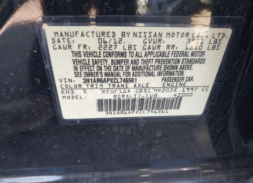 Photo 9 of 2012 Nissan Sentra 2.0 SR (VIN 3N1AB6APXCL746561)