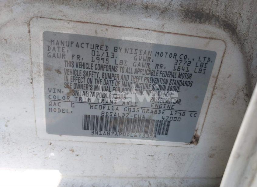 Photo 9 of 2013 Nissan Sentra SV (VIN 3N1AB7AP0DL673398)