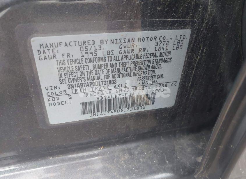 Photo 9 of 2013 Nissan Sentra SV (VIN 3N1AB7AP0DL731803)