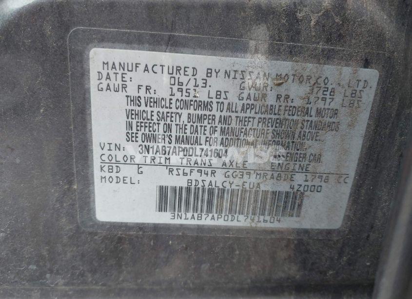 Photo 9 of 2013 Nissan Sentra S (VIN 3N1AB7AP0DL741604)