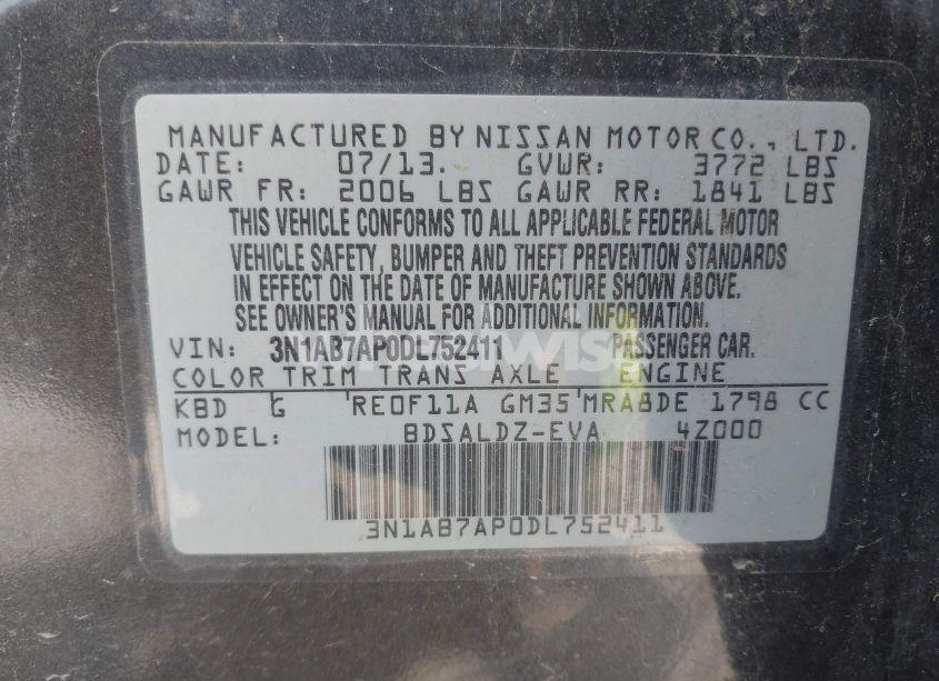 Photo 9 of 2013 Nissan Sentra SV (VIN 3N1AB7AP0DL752411)