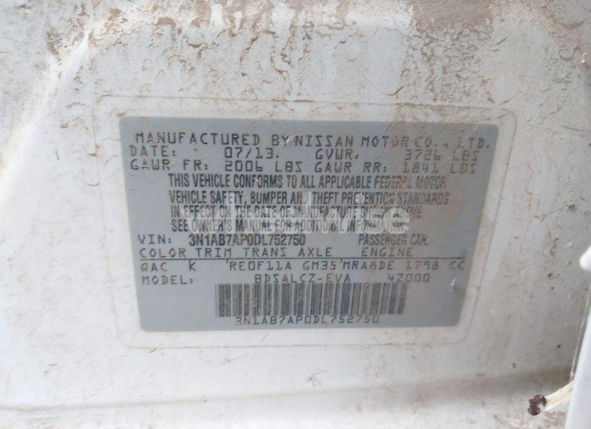 Photo 9 of 2013 Nissan Sentra S (VIN 3N1AB7AP0DL752750)