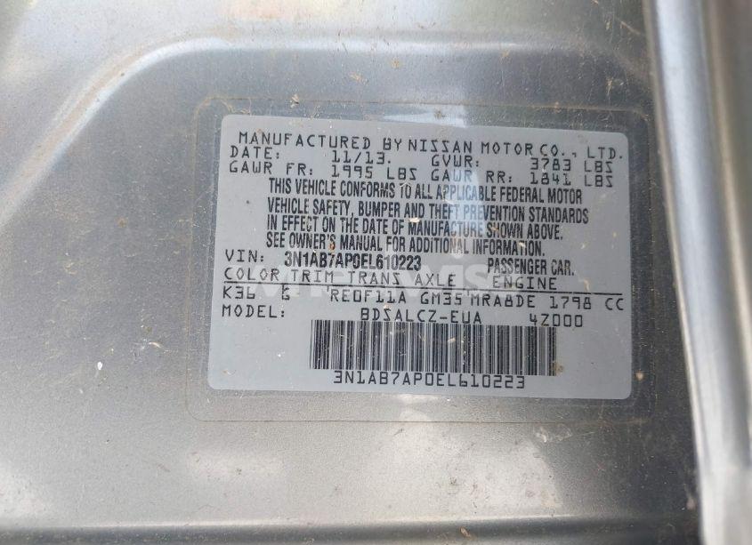 Photo 9 of 2014 Nissan Sentra S (VIN 3N1AB7AP0EL610223)