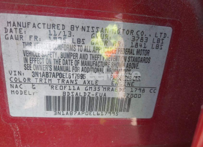 Photo 9 of 2014 Nissan Sentra SV (VIN 3N1AB7AP0EL617995)