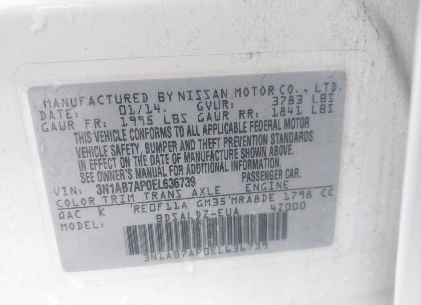 Photo 9 of 2014 Nissan Sentra SV (VIN 3N1AB7AP0EL636739)