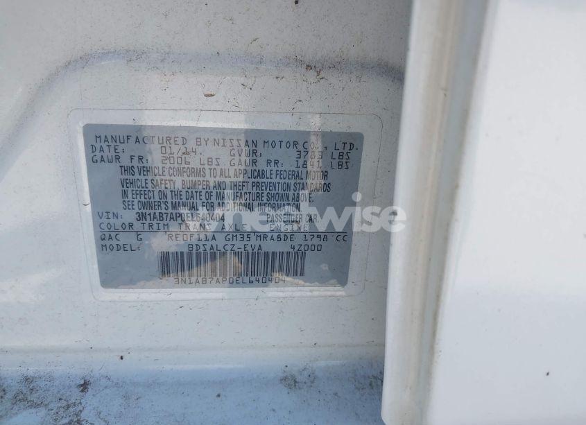 Photo 9 of 2014 Nissan Sentra S (VIN 3N1AB7AP0EL640404)