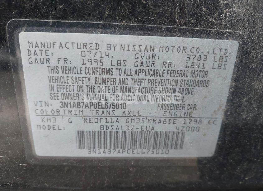 Photo 9 of 2014 Nissan Sentra SV (VIN 3N1AB7AP0EL675010)