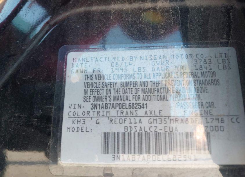 Photo 9 of 2014 Nissan Sentra S (VIN 3N1AB7AP0EL682541)