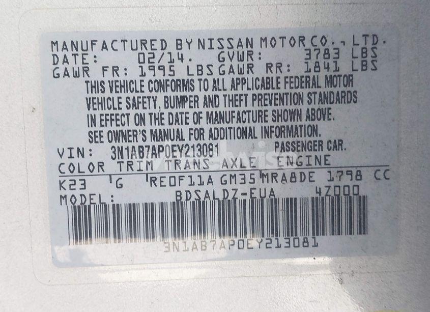 Photo 9 of 2014 Nissan Sentra N/A (VIN 3N1AB7AP0EY213081)