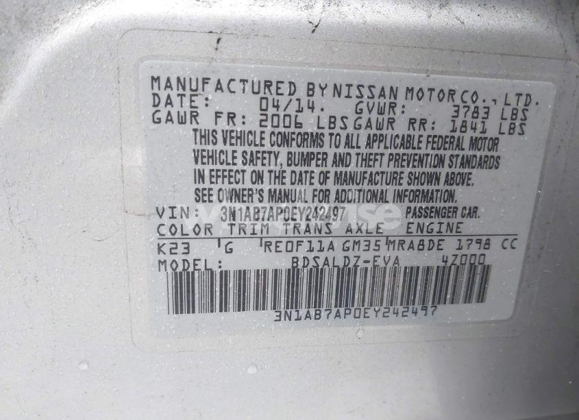 Photo 9 of 2014 Nissan Sentra SV (VIN 3N1AB7AP0EY242497)