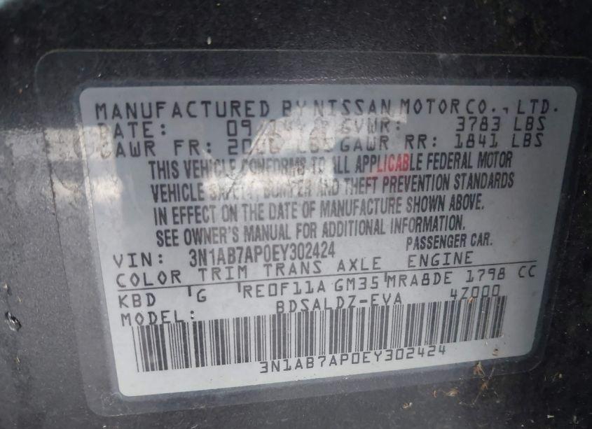 Photo 9 of 2014 Nissan Sentra SV (VIN 3N1AB7AP0EY302424)