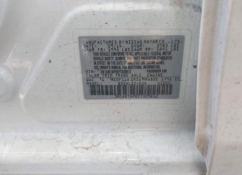 Photo 9 of 2014 Nissan Sentra SV (VIN 3N1AB7AP0EY309812)