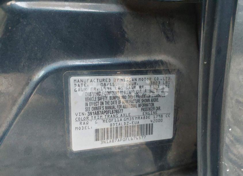 Photo 9 of 2015 Nissan Sentra SV (VIN 3N1AB7AP0FL676577)