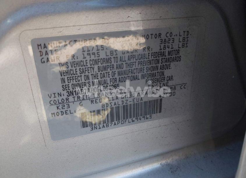 Photo 9 of 2015 Nissan Sentra SV (VIN 3N1AB7AP0FL694965)