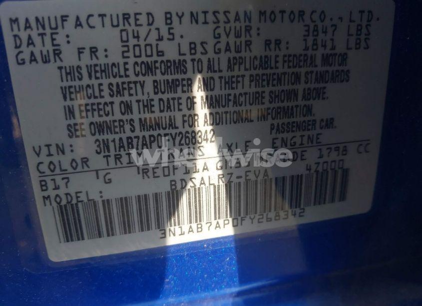 Photo 9 of 2015 Nissan Sentra SR (VIN 3N1AB7AP0FY268342)