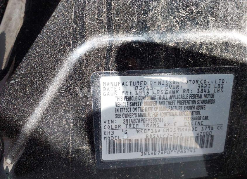 Photo 9 of 2015 Nissan Sentra S (VIN 3N1AB7AP0FY285741)