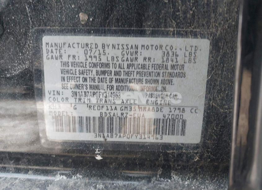 Photo 9 of 2015 Nissan Sentra SR (VIN 3N1AB7AP0FY314963)