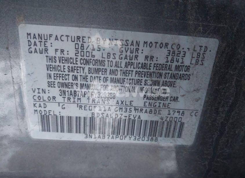 Photo 9 of 2015 Nissan Sentra SV (VIN 3N1AB7AP0FY320388)
