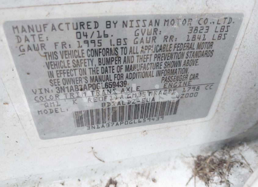 Photo 9 of 2016 Nissan Sentra SV (VIN 3N1AB7AP0GL659439)