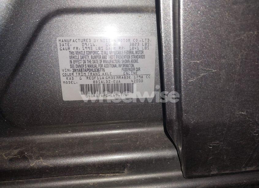 Photo 9 of 2017 Nissan Sentra S/SL/SR/SV (VIN 3N1AB7AP0HL636776)