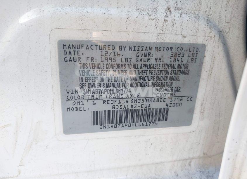 Photo 9 of 2017 Nissan Sentra SV (VIN 3N1AB7AP0HL661774)