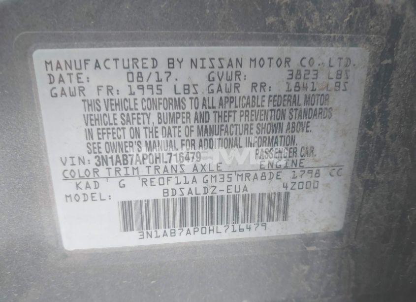 Photo 9 of 2017 Nissan Sentra SV (VIN 3N1AB7AP0HL716479)