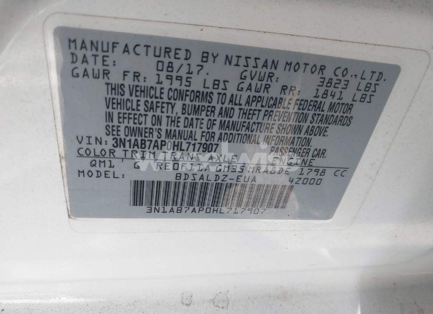 Photo 9 of 2017 Nissan Sentra SV (VIN 3N1AB7AP0HL717907)