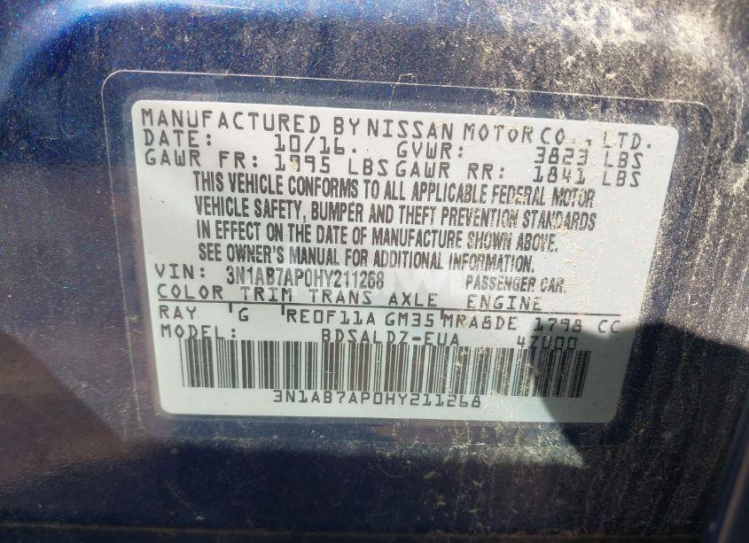 Photo 9 of 2017 Nissan Sentra SV (VIN 3N1AB7AP0HY211268)