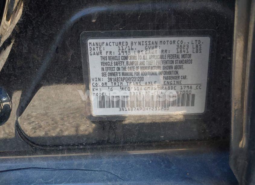 Photo 9 of 2017 Nissan Sentra SV (VIN 3N1AB7AP0HY231200)