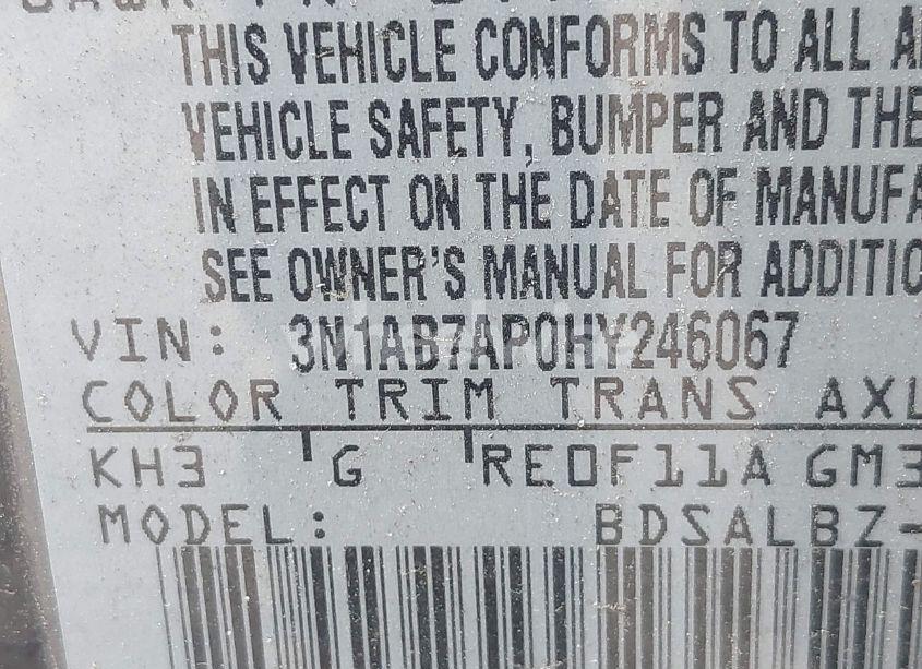 Photo 9 of 2017 Nissan Sentra S (VIN 3N1AB7AP0HY246067)