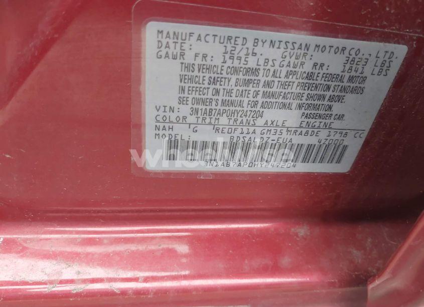 Photo 9 of 2017 Nissan Sentra SV (VIN 3N1AB7AP0HY247204)