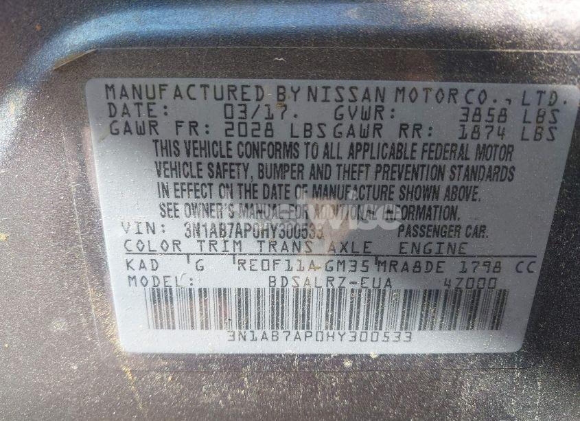 Photo 9 of 2017 Nissan Sentra SR (VIN 3N1AB7AP0HY300533)