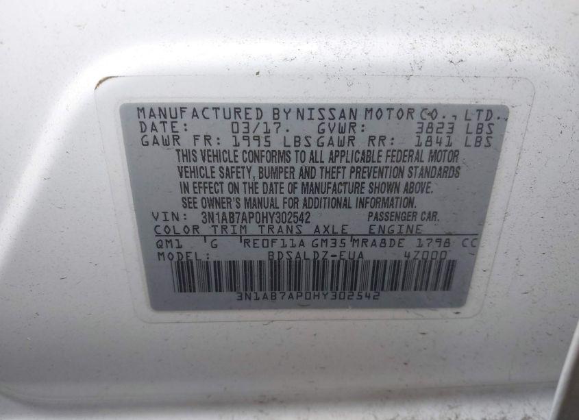 Photo 9 of 2017 Nissan Sentra SV (VIN 3N1AB7AP0HY302542)