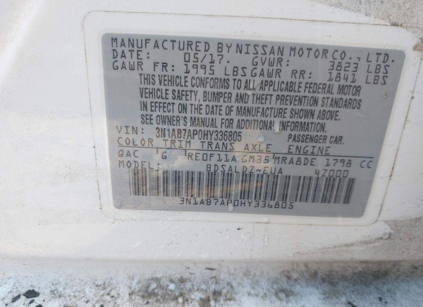 Photo 9 of 2017 Nissan Sentra SV (VIN 3N1AB7AP0HY336805)