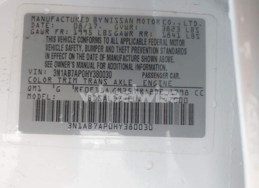 Photo 9 of 2017 Nissan Sentra SV (VIN 3N1AB7AP0HY380030)