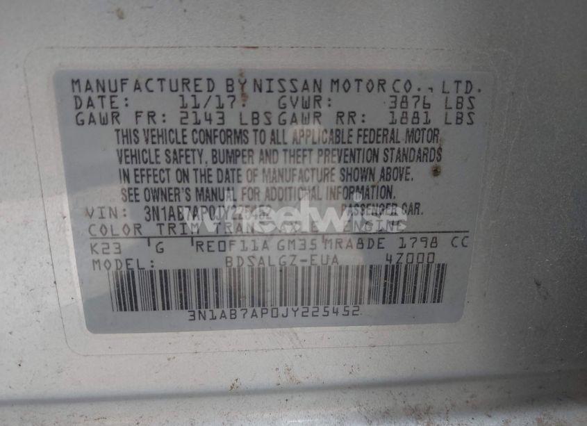 Photo 9 of 2018 Nissan Sentra SL (VIN 3N1AB7AP0JY225452)