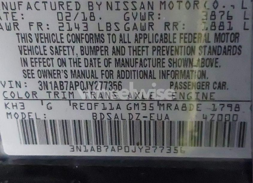 Photo 9 of 2018 Nissan Sentra SV (VIN 3N1AB7AP0JY277356)