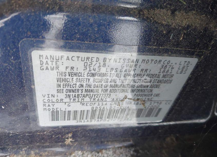 Photo 9 of 2018 Nissan Sentra SV (VIN 3N1AB7AP0JY277373)