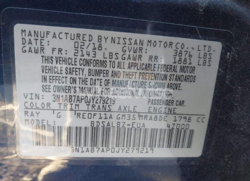 Photo 9 of 2018 Nissan Sentra S (VIN 3N1AB7AP0JY279219)