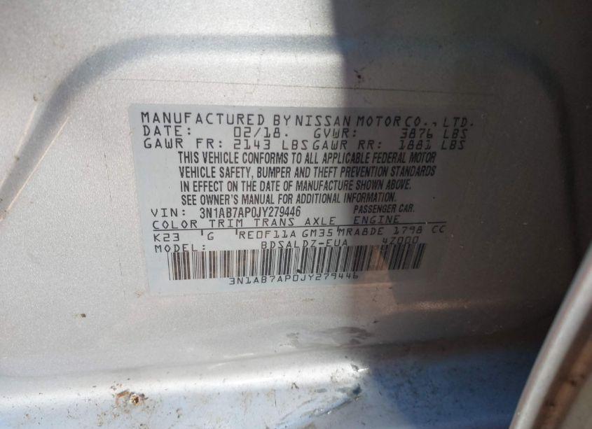 Photo 9 of 2018 Nissan Sentra SV (VIN 3N1AB7AP0JY279446)