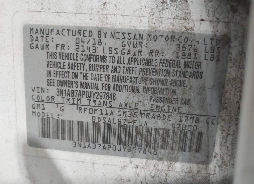Photo 9 of 2018 Nissan Sentra S (VIN 3N1AB7AP0JY297848)