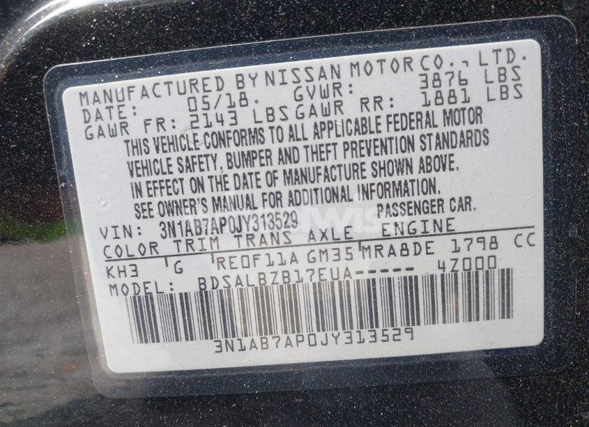 Photo 9 of 2018 Nissan Sentra S (VIN 3N1AB7AP0JY313529)